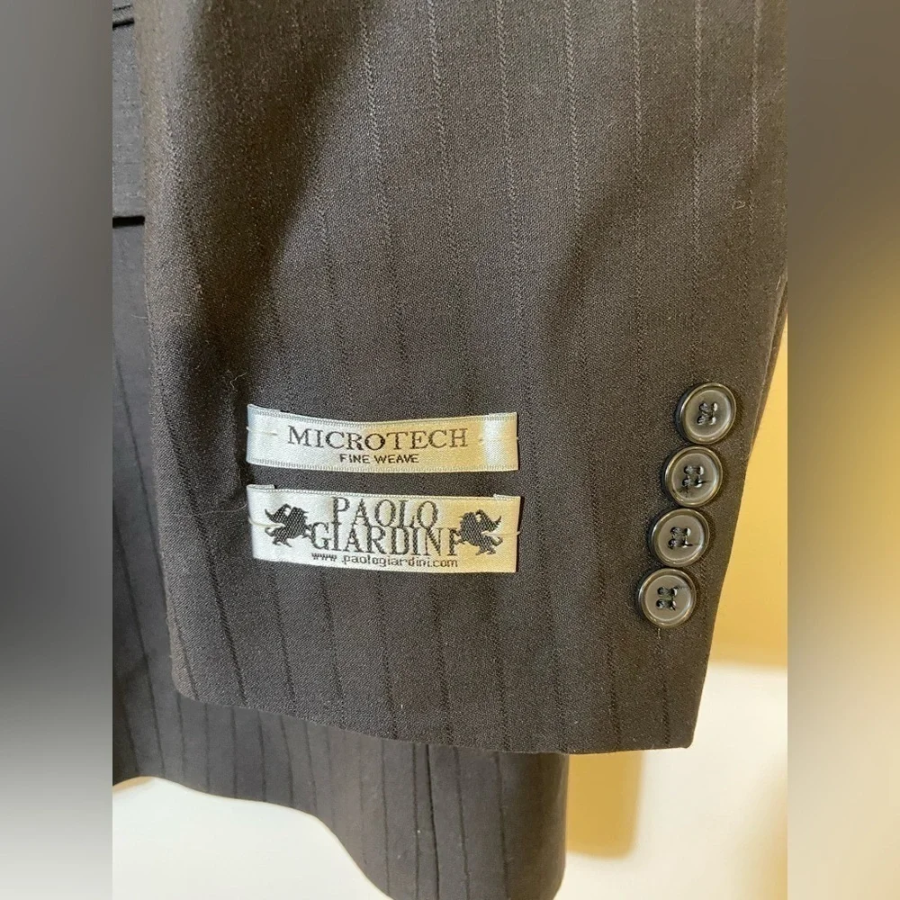 Mens Paolo Giardini Black Suit Blazer With Vest Size 52L NEW